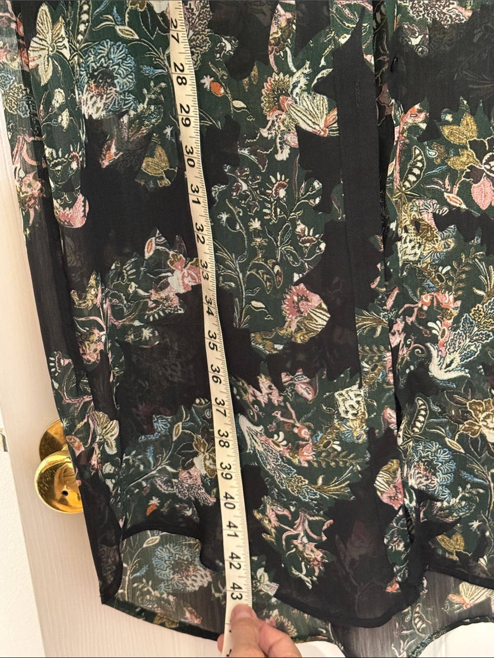 Zara Black Floral Long Sleeve Shirt Dress Size Small - Picture 6 of 6